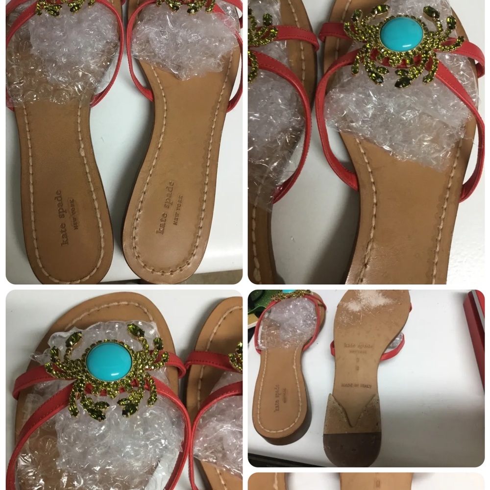 Kate spade jeweled crab slides size 7 Preowned